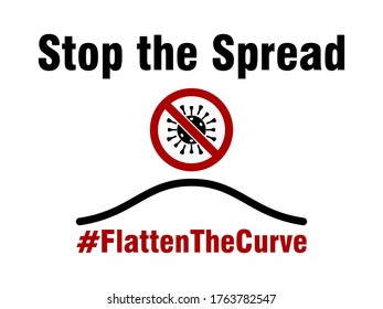 Stop the Spread Flatten the Curve Icon. Vector Image.