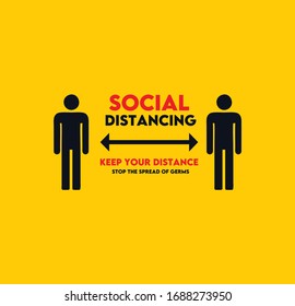 stop the spread of germs with social distancing vector illustration