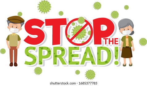 Dejar de difundir virus con la ilustración de ancianos
