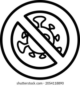 Stop spreading the virus. Stop the spread of the covid-19 virus. Illustration vector line icon