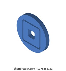 Stop Square Button isometric left top view 3D icon