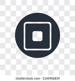 Stop Square Button vector icon isolated on transparent background, Stop Square Button logo concept