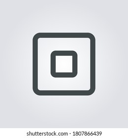 stop square Icon. stop square symbol isolated on Gradient background. Vector Illustration
