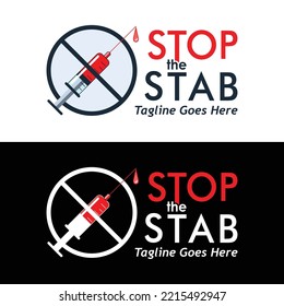 stop the stab letters logo, sample company logo, a simple vector design