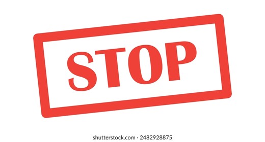 Stop stamp icon in flat style. Control vector illustration on isolated background. Attention sign business concept.