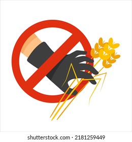 Stop steal theft wheat grain vector sign illustration