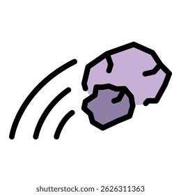 Stop stone violence icon. Outline stop stone violence vector icon color flat isolated