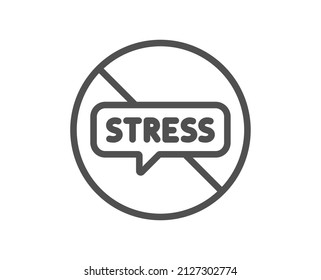 Stop stress line icon. Anxiety depression sign. Mental health symbol. Quality design element. Linear style stop stress icon. Editable stroke. Vector