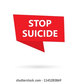 stop suicide on speach bubble- vector illustration