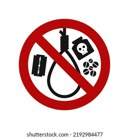 Stop suicide sign icon on white background.