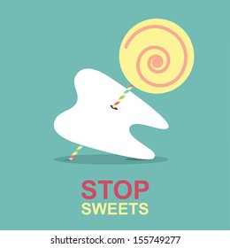 Stop sweets, Idea concept