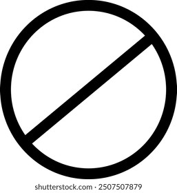 Stop symbol. Black ban icon. Empty NO symbol, prohibition or forbidden sign. Vector DESIGN