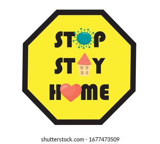 STOP Symbol Coronavirus Covid-19. STOP STAY HOME. Vector.