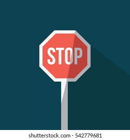 stop symbol illustration isolated in a dark blue background