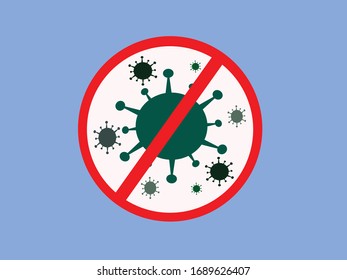 Stoppsymbol für Viren oder Bakterien.
Symbolvektor.