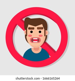 dejar de hablar símbolo de engaño ilustración vectorial 