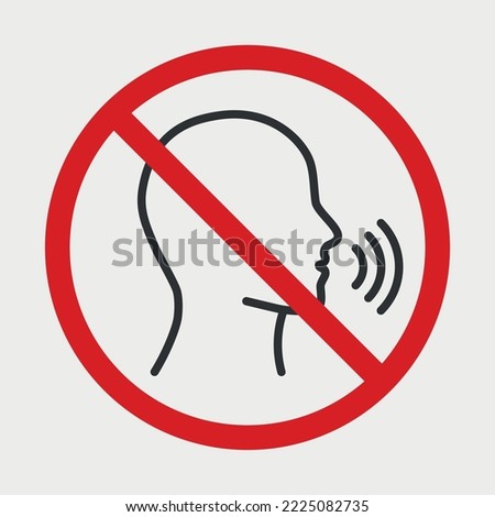 Stop talking informational sign. Vector illustration