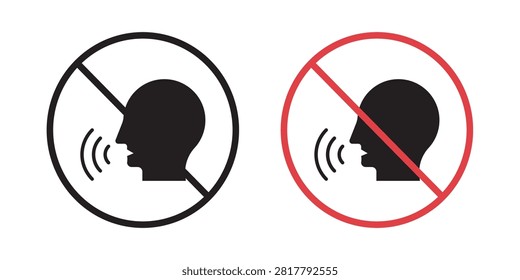 Stop talking sign clean sign illustration..