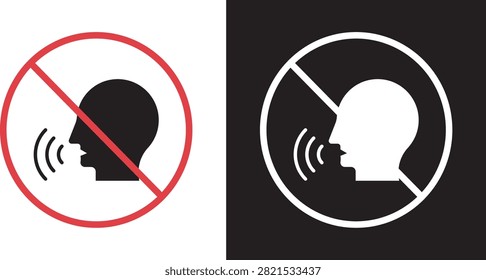 Stop talking sign clean ui clipart..