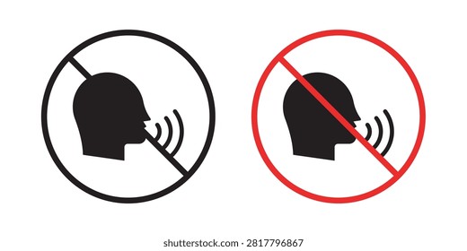 Stop talking sign editable clipart EPS10..