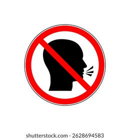 Stop talking sign icon isolated on white background