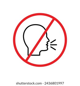 Stop Talking Sign Line Icon. Quiet Request icon in outline and solid flat style.