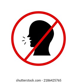 Stop Talking Sign Prohibited Conversation Vector Stock Vector (royalty 