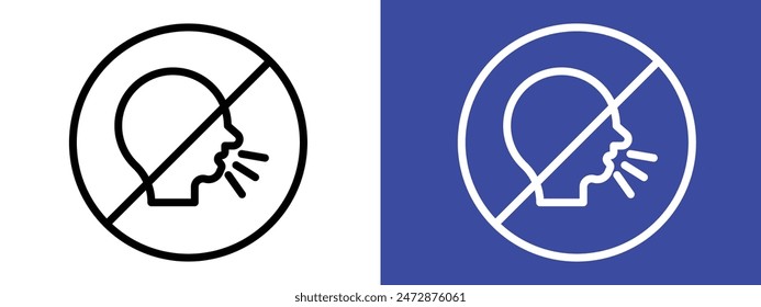 Stop Talking Sign for Quiet Zones, Public Libraries, and Noise Control Illustrations