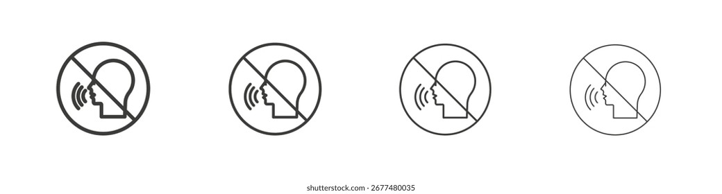 Pare de falar símbolo de sinal. Ilustração isolada de vetor.