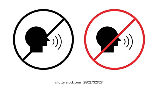 Stop talking sign vector icon set collection.