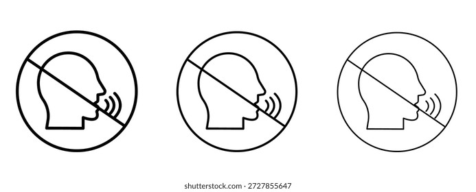 Stop talking sign vector Logo Design Template. Editable Stroke graphics.