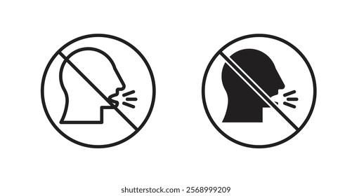 Stop talking signs set vector graphics designs