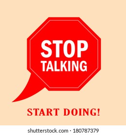 Stop Talking Vector Poster