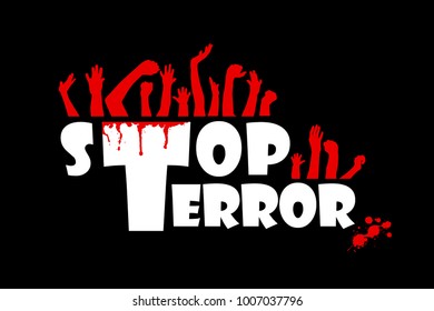 Stop terror. Vector