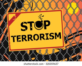 Stop terrorism. No Terror Concept