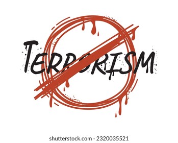 Stop Terrorism Street Art Vector Illustration