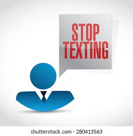 stop texting avatar sign concept illustration design over white