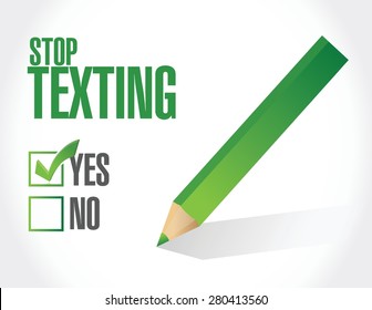 stop texting checklist sign concept illustration design over white