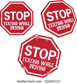 Stop Texting While Driving Safety Graphics