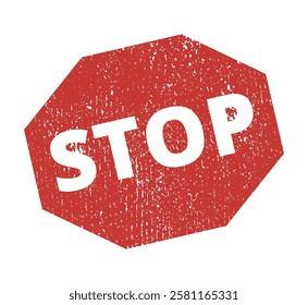 Stop textured stamp red ink vector format scalable vintage