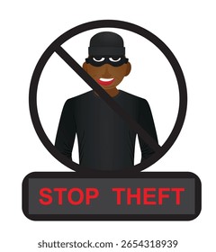 Stop theft sign. vector illustration	