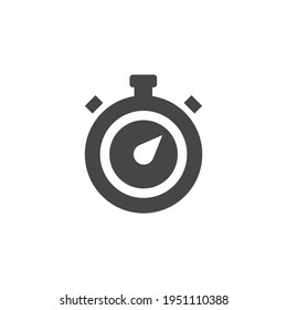 Icono del temporizador de detención Gráfico de vectores blanco y negro