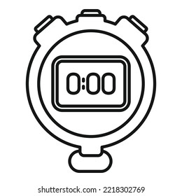 Stop timer icon outline vector. Stopwatch time, Countdown speed