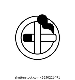 Stop Tobacco Icon vector stock illustration
