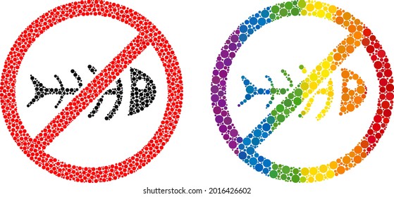 Stop toxic waste mosaic icon of circle elements in different sizes and rainbow multicolored color hues. A dotted LGBT-colored stop toxic waste for lesbians, gays, bisexuals, and transgenders.