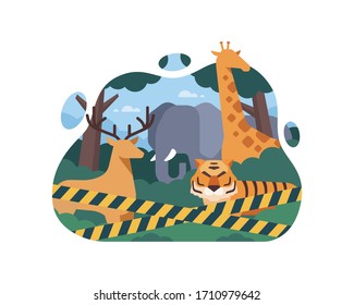 Stop Trading Wild Animals Illustration