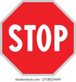 Icono de tráfico de parada con señal de tráfico octogonal roja para la regulación de la conducción y la seguridad