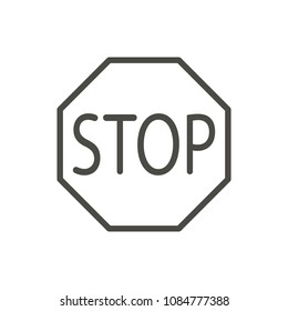 Stop traffic icon vector. Line warning stop road symbol isolated. Trendy flat outline ui sign design. Thin linear graphic pictogram for web site, mobile app. Logo illustration. Eps10.
