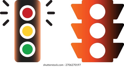 Stop Traffic Light Red Signal icon vector eps 10 , tow color varation.