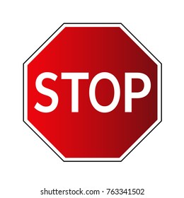 Stop traffic road sign. Prohibited red road sign isolated on white background Volume effect. No transportation attention icon. Street road danger warning icon. Symbol danger Vector illustration